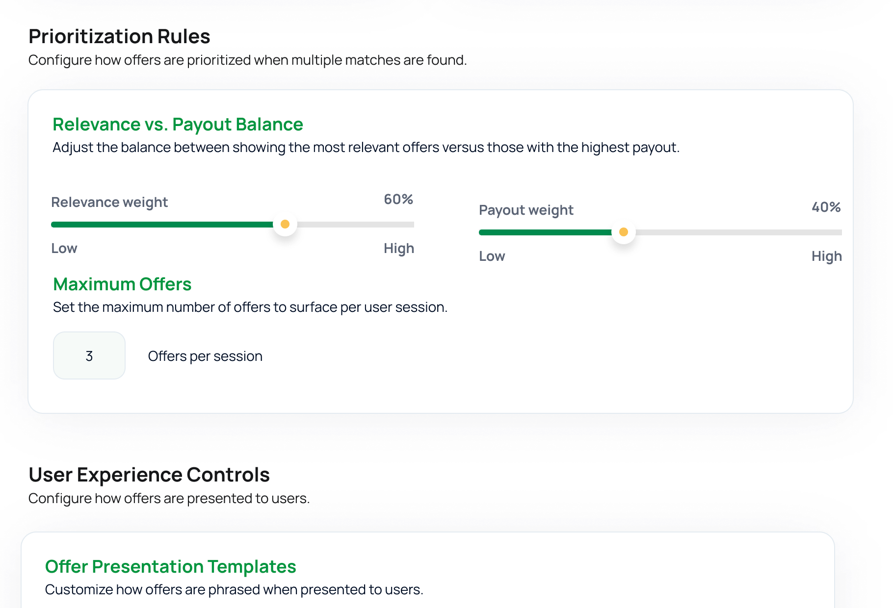 Developer fine-tuning controls