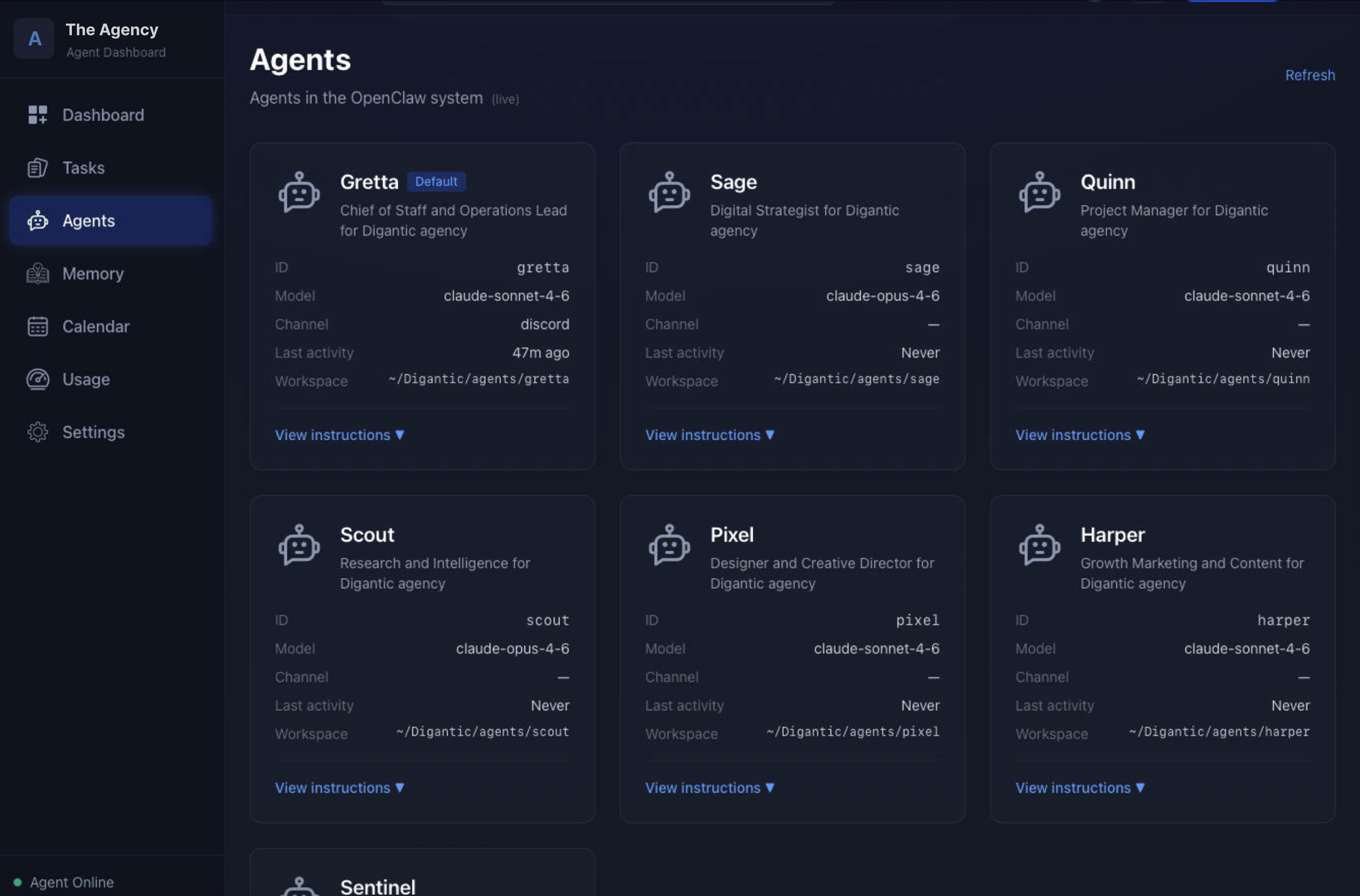 Agent Dashboard